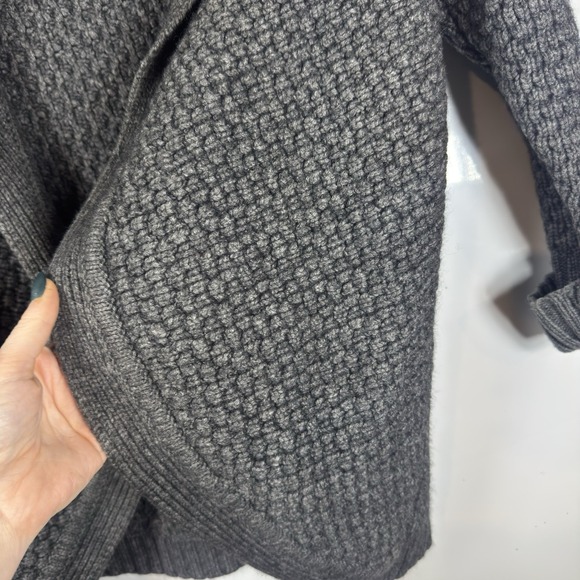 Athleta Women's Medium Charcoal Gray Wool Yak Hair Shawl Collar Cardigan Sweater - Picture 5 of 10